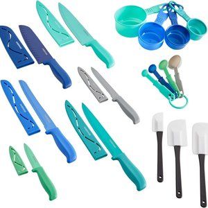 Farberware Resin Cutlery Set, 23 Piece, Multicolor , measuring spoons, spatula
